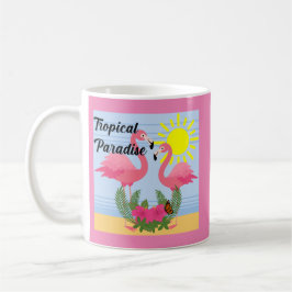 Caneca De Café Tropical Paraíso Rosa Flamingo - Clássica Mug