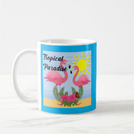Caneca De Café Tropical Paraíso Rosa Flamingo - Clássica Mug