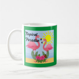Caneca De Café Tropical Paraíso Rosa Flamingo - Clássica Mug