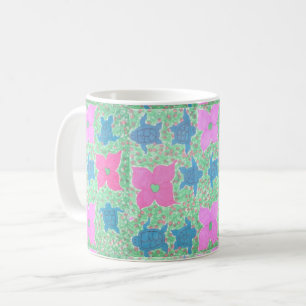Caneca De Café Tropical Patterna de Tartaruga do Mar bonito