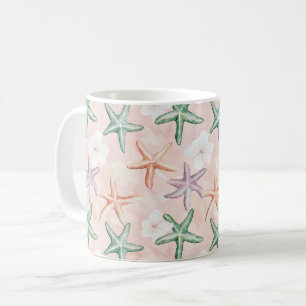 Caneca De Café Tropical Pêssego Verde Laranja Roxo Flor de Estrel