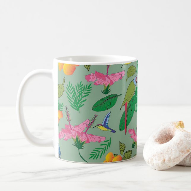 Caneca De Café Tropical Themed Mug (Com Donut)