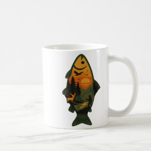Caneca De Café Trout Fly Pescaria Floresta Exterior Natureza Selv