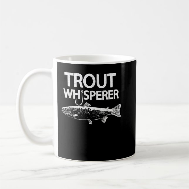 Caneca De Café Trout Whisperer T-Shirt Engraçado Pescador (Esquerda)