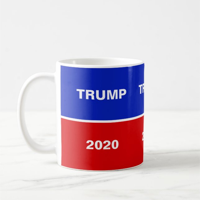 Caneca De Café Trump 2020 em Blue Red and White (Esquerda)