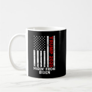 Caneca De Café Trump 2020 Escondendo-Se De Biden Usa Flag Anti Jo