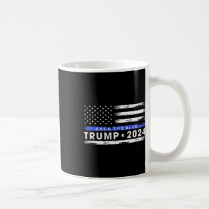 Caneca De Café Trump 2024 Back The Blue Thin Blue Line American