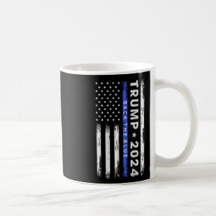 Caneca De Café Trump 2024 Back The Blue Thin Blue Line American