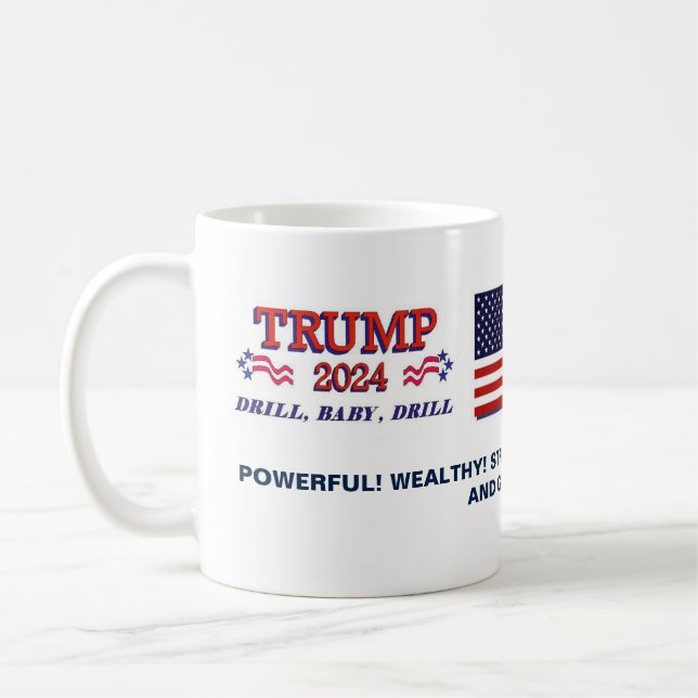 Caneca De Café Trump 2024 Drill Baby Drill Mug (Esquerda)