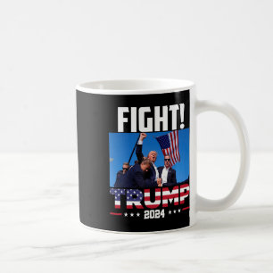 Caneca De Café Trump 2024 Fight Fist Rally Trump Rally 2024 Ameri