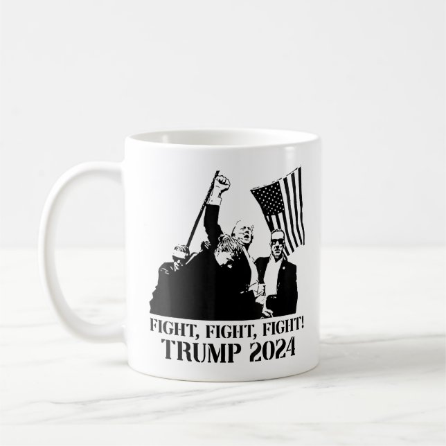 Caneca De Café Trump 2024 Luta Contra A Luta - Presidente Trump (Esquerda)