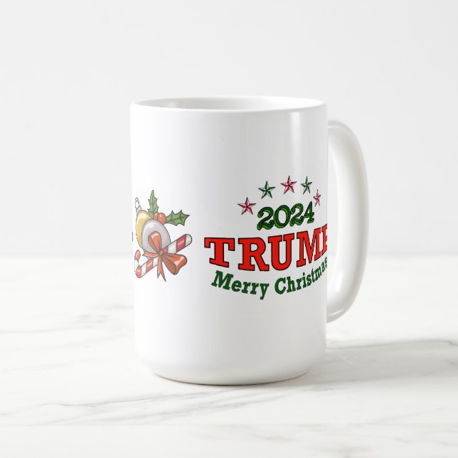 Caneca De Café Trump 2024 Merry Christmas Coffee Mug (Frente Esquerda)