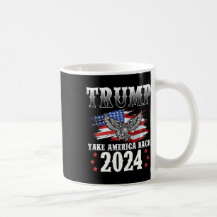 Caneca De Café Trump 2024 Retome América Bandeira Americana Trump