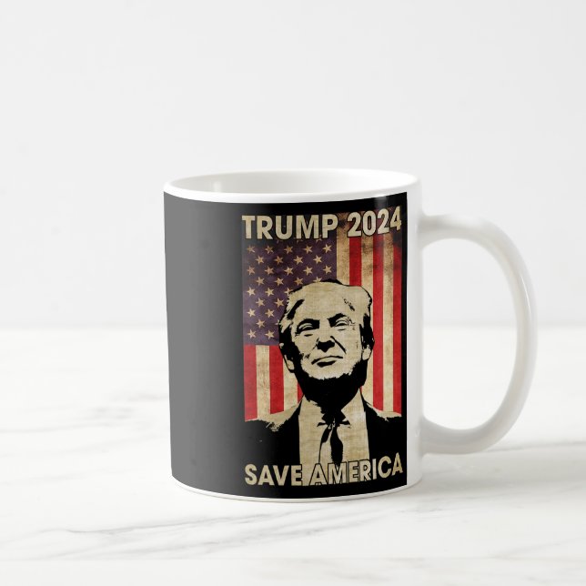 Caneca De Café Trump 2024 Salve a América Flag Election Gif (Direita)