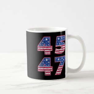 Caneca De Café Trump 2024 Vintage 45 47 America Flag Tee For Wome