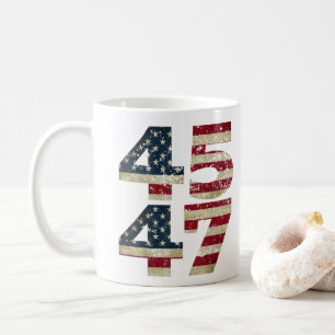 Caneca De Café Trump 2024 Vintage 45 47 Bandeira da América Mulhe