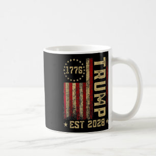Caneca De Café Trump 2028 Vote Donald Trump América Flag Vinta