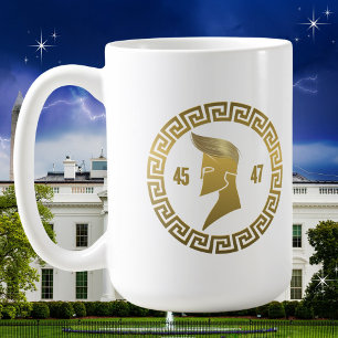Caneca De Café Trump 45-47 Combover Espartano