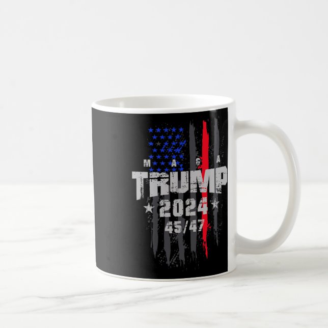 Caneca De Café Trump 45-47 Mega Sinalizador Americano 2024 Eleiçã (Direita)