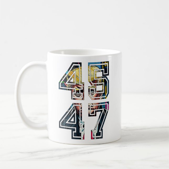 Caneca De Café Trump 45 47 | Pop Art | Presidente americano (Esquerda)