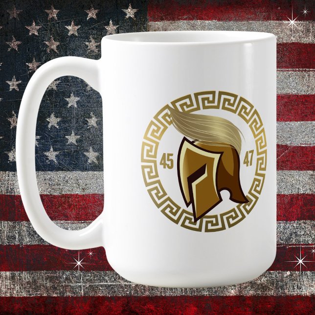 Caneca De Café Trump 45-47 Spartan (Available on multiple types, sizes and colors of mugs and other products.  )