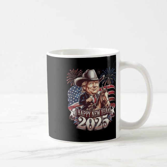 Caneca De Café Trump Ano Novo 2025 Cavalo Patriótico Trump Americ (Direita)