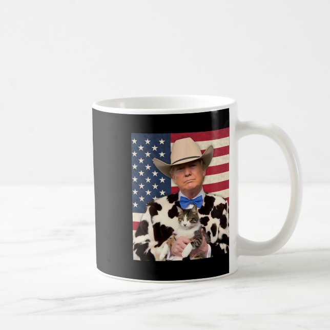Caneca De Café Trump Cat Shirt Engraçado Cowboy Donald Trump 2024 (Direita)