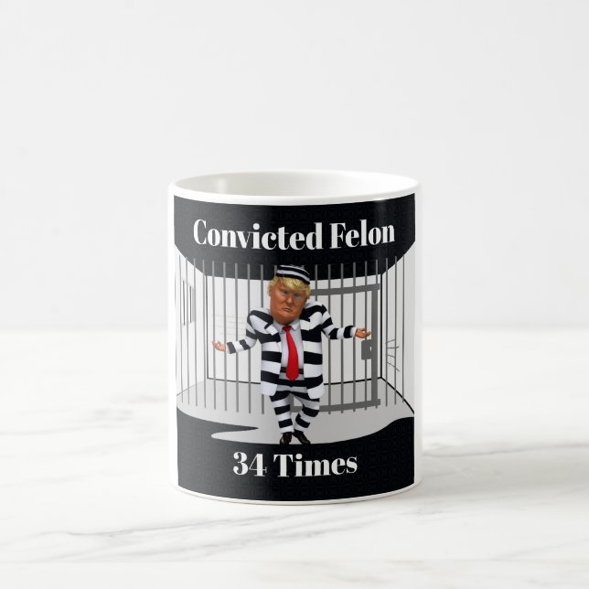 Caneca De Café Trump Condenou Felon Coffee Mug (Centro)