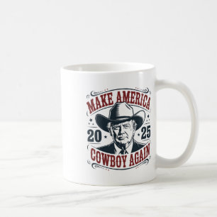 Caneca De Café Trump Faça a América 2025 Cowboy Novamente Engraça