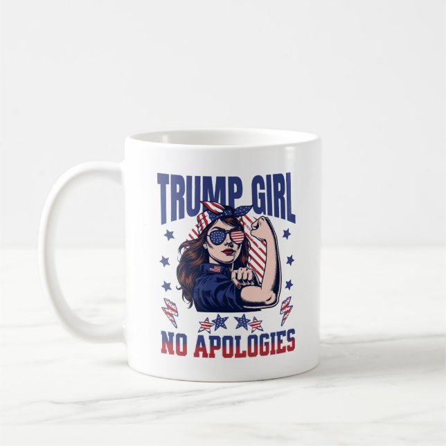 Caneca De Café Trump Girl sem desculpas mulheres republicanas eng (Esquerda)