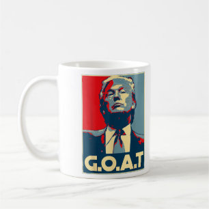 Caneca De Café Trump GOAT 45 47 2024 Cartaz Republicano
