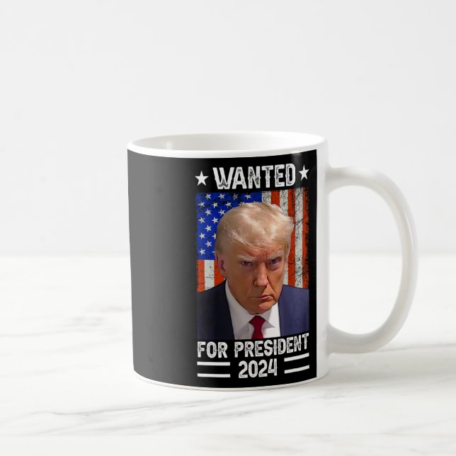 Caneca De Café Trump Mug Shot Desejado Para Os Eua. Presidente 20 (Direita)