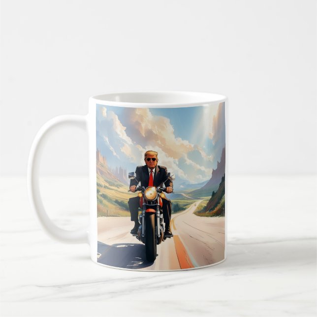Caneca De Café Trump no Motorcycle Beauily rd Souwest EUA (Esquerda)
