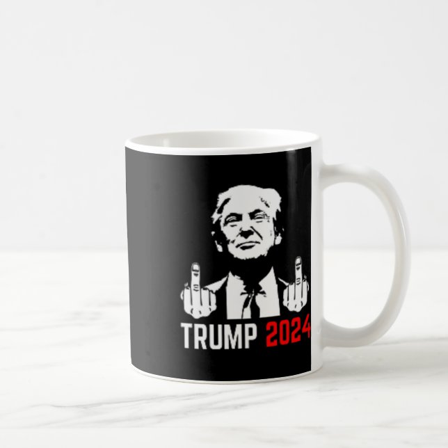 Caneca De Café Trump Prende Os Dedos De 2024 América Usa Flagaind (Direita)