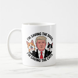 Caneca De Café Trump salva os animais (arredondados)