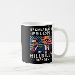 Caneca De Café Trump Vance Vai Levar Um Criminoso E Um Caipira