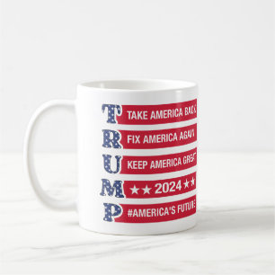 Caneca De Café Trump Vintage 2024 Salve a América Vote Trump 2024