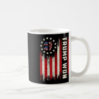 Caneca De Café Trump Won 2024 45 47th Presidente Usa Flag