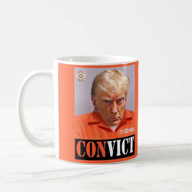Caneca De Café Trump's MUG-Shot. (Esquerda)
