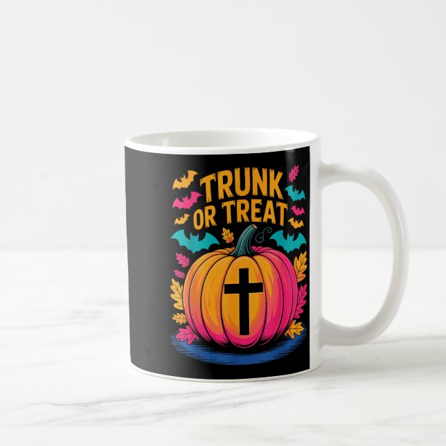 Caneca De Café Trunk Or Treat Halloween Costume Christian Pumpkin (Direita)