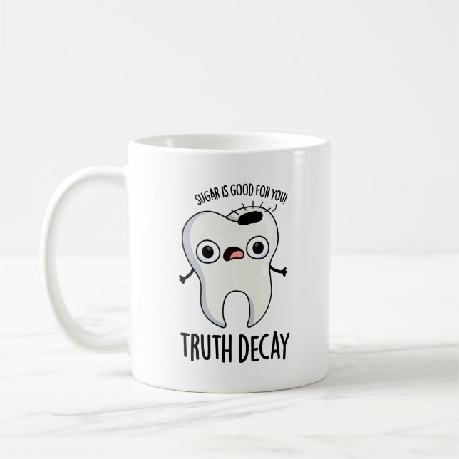 Caneca De Café Truque de Dente Engraçado na Verdade (Esquerda)