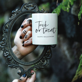 Caneca De Café Truque E Tratamento Mínimos Modernos | Feliz Dia d