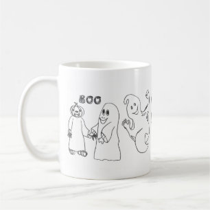 Caneca De Café Truque ou tratadores de fantasmas bonitos BOO 3