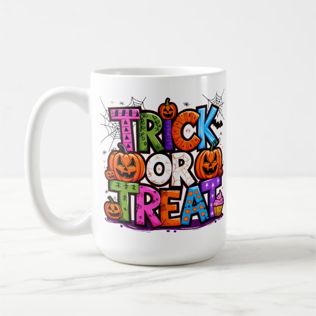 Caneca De Café Truque ou Tratar (Esquerda)