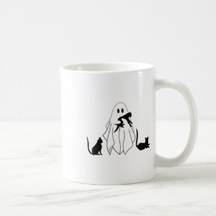 Caneca De Café Truque Ou Tratar Bolso De Gato Preto, Espessa Engr