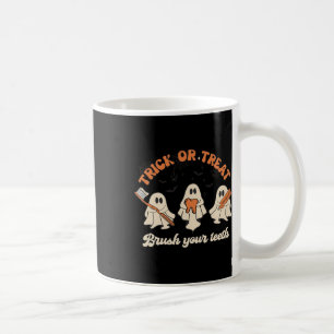 Caneca De Café Truque Ou Tratar Escove Os Dentes Halloween Dental