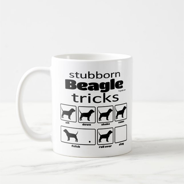 Caneca De Café Truques de Beagle Stubborn (Esquerda)