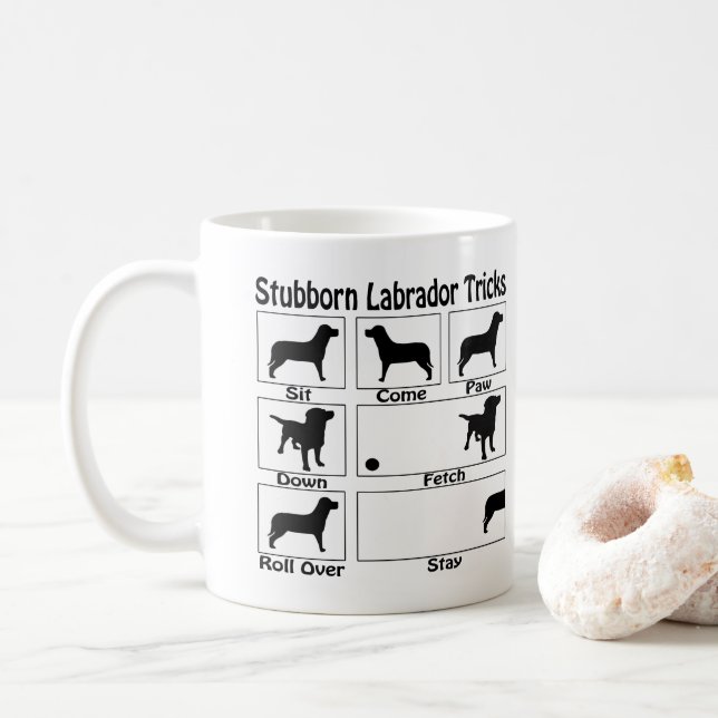 Caneca De Café Truques de Cachorro Labrador-Retriever (Com Donut)