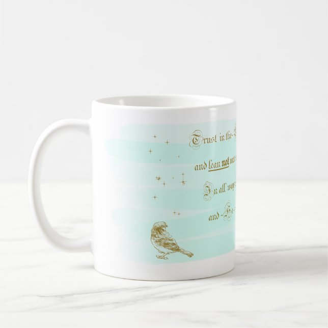 Caneca De Café Trust in the Lord Proverbs Aqua (Esquerda)