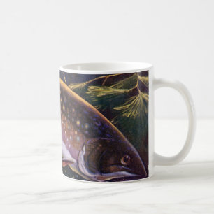 Caneca De Café Truta Salmão Pescador, Pesca Esportiva Vintage
